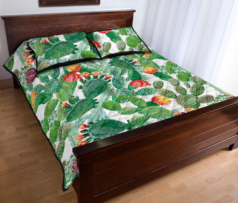 Cactus design pattern copy Quilt Bed Set