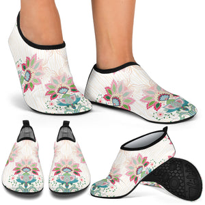 Square Floral Indian Flower Pattern Aqua Shoes