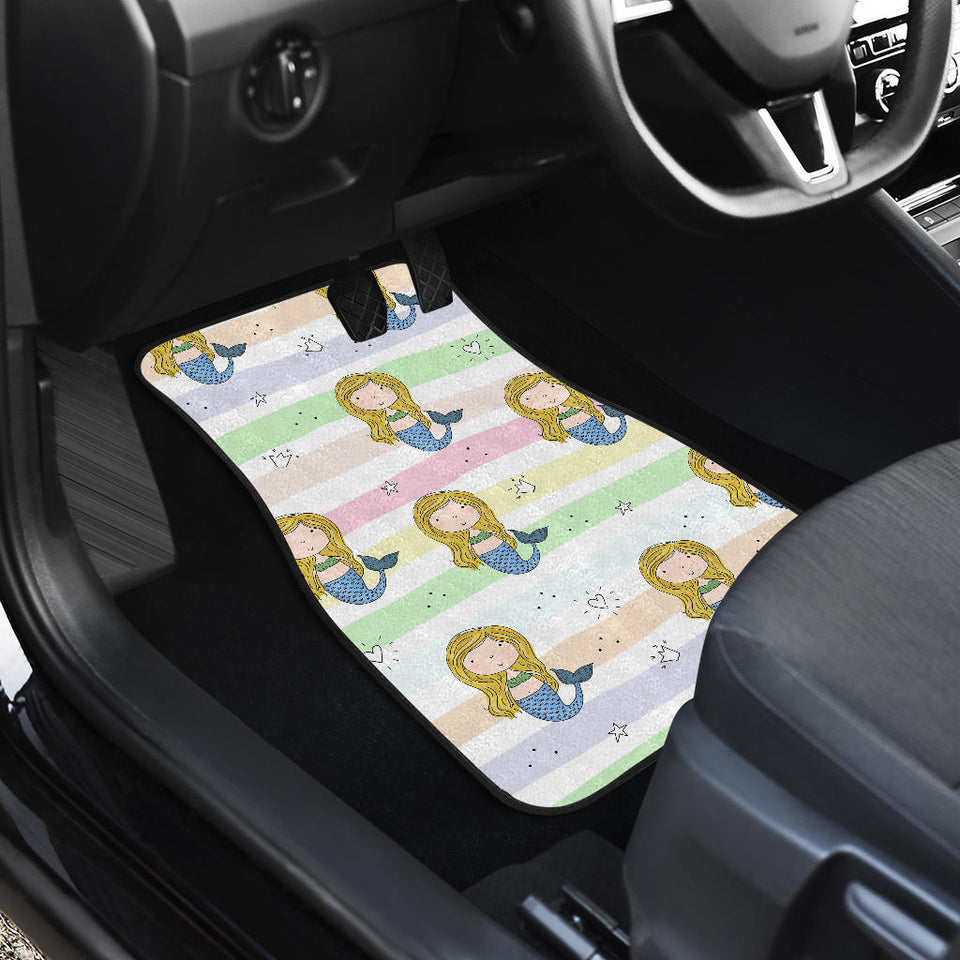 Cute Hand Drawn Mermaid Front And Back Car Mats