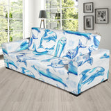 Watercolor Dolphin Pattern Sofa Slipcover