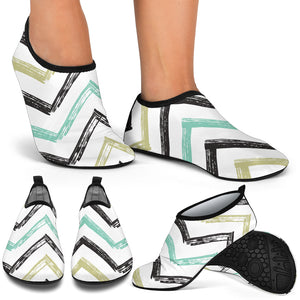 Zigzag  Chevron Paint Pattern Aqua Shoes