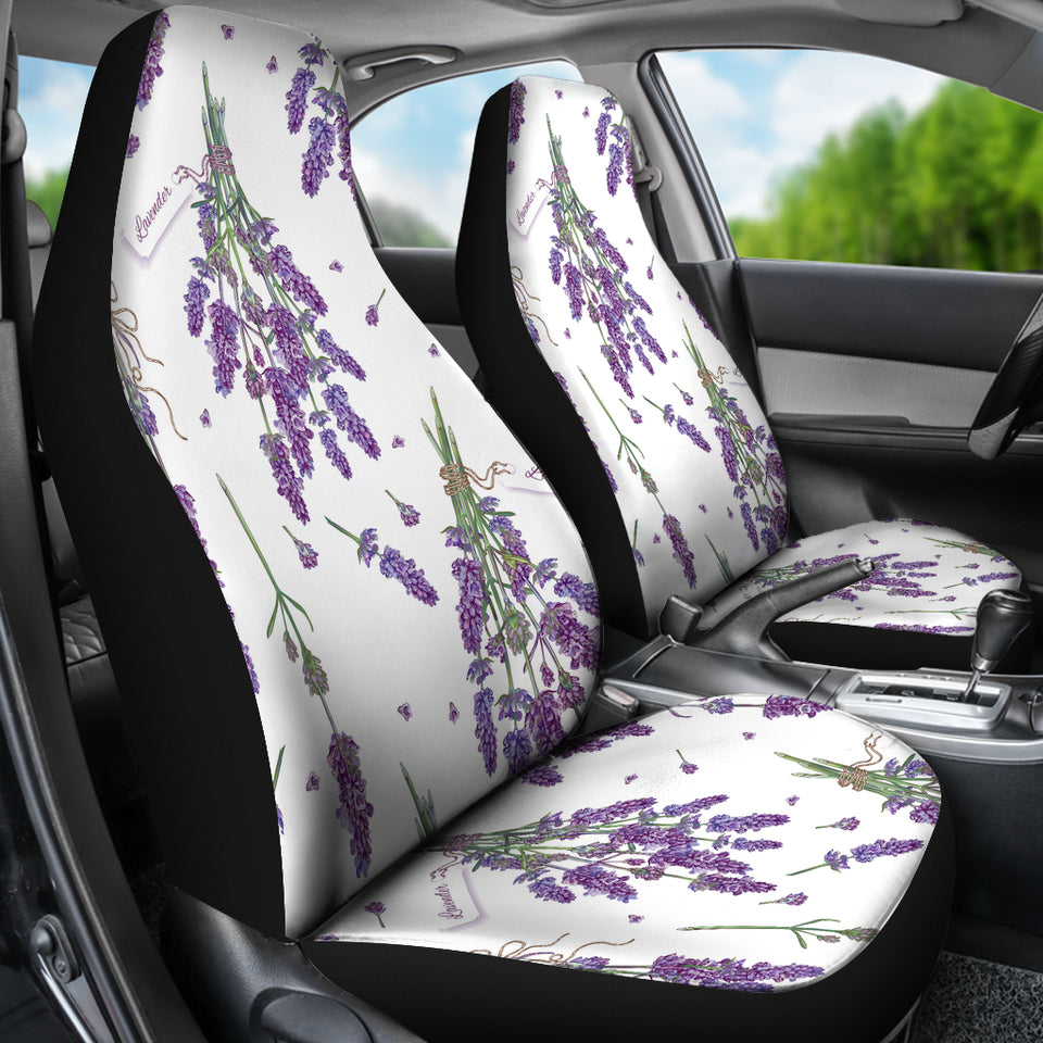 Lavender Flower Design Pattern Universal Fit Car Seat Covers