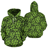 Green Hop Pattern Men Women Pullover Hoodie