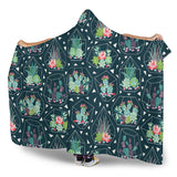 Cactus Glass Terrarium Pattern Hooded Blanket