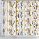 Lavender Modern Pattern Blackground Shower Curtain Fulfilled In US