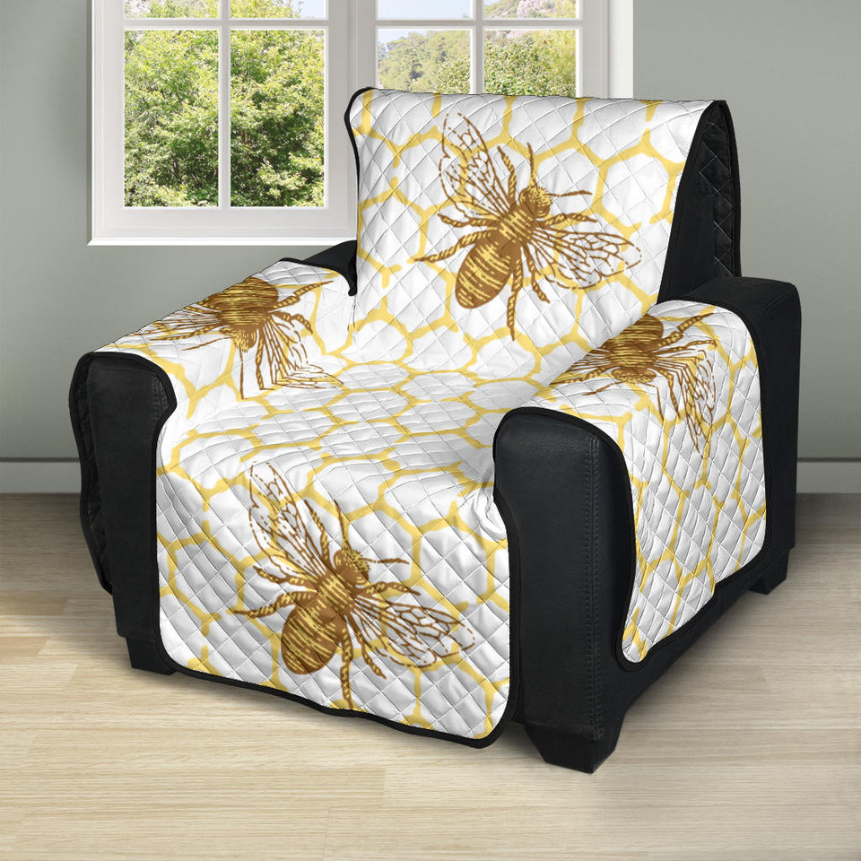 Bee honeycomb seamless design pattern Recliner Cover Protector