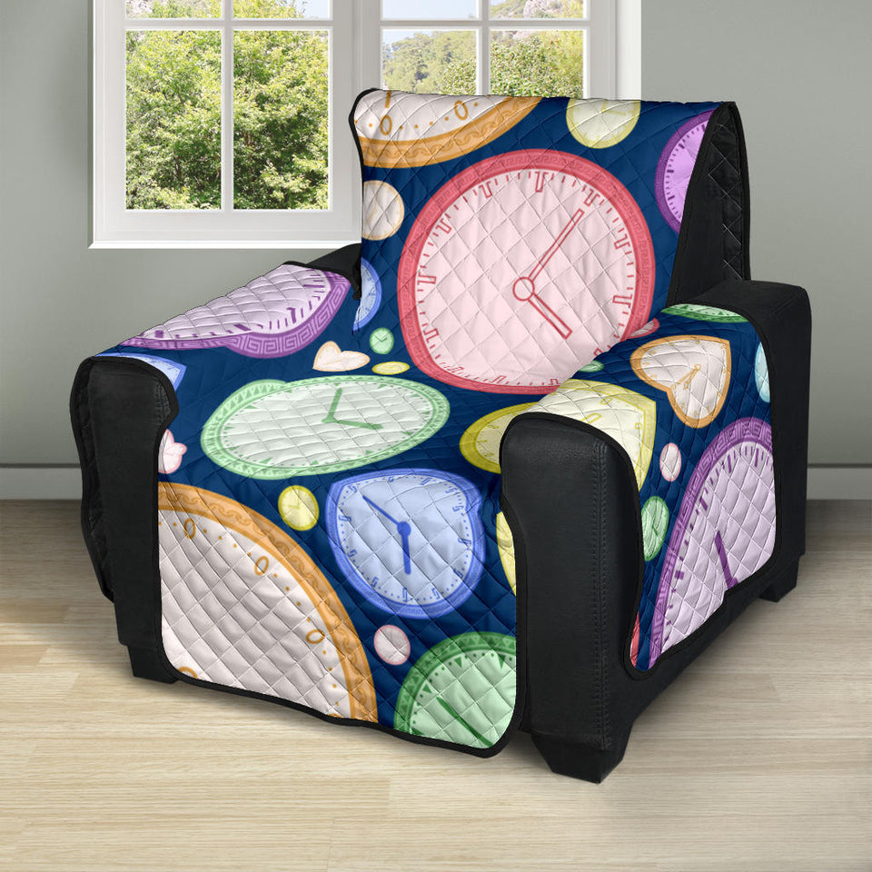 Colorful clock background Recliner Cover Protector