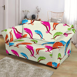 Colorful Chameleon Lizard Pattern Loveseat Couch Slipcover