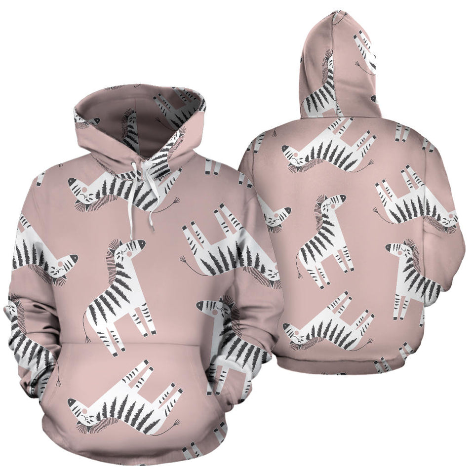 Cute Zebra Pattern Men Women Pullover Hoodie