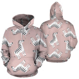 Cute Zebra Pattern Men Women Pullover Hoodie