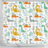 Cute Funny Kids Dinosaurs Pattern Shower Curtain Fulfilled In US