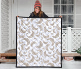 Cool Gold Moon Abstract Pattern Premium Quilt