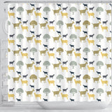 Silhouettes Of Goat And Tree Pattern Shower Curtain Fulfilled In US