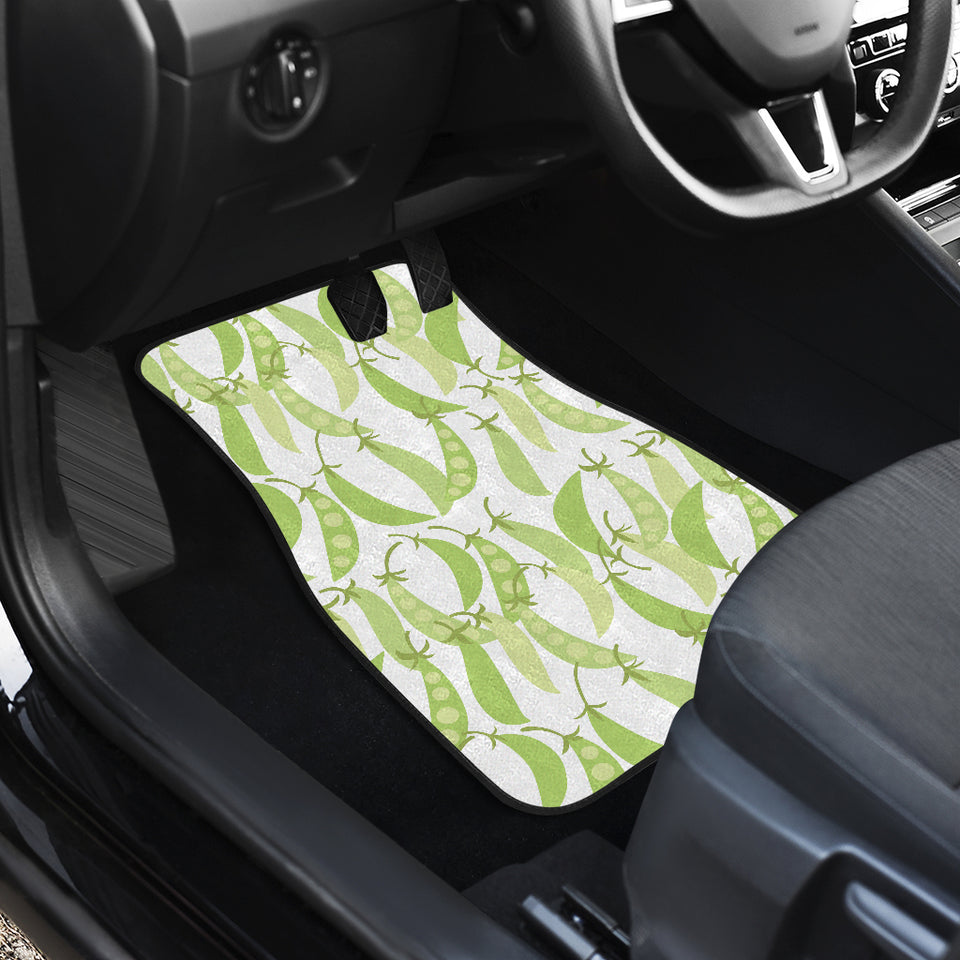 Green Peas Pattern Print Design 03 Front and Back Car Mats