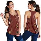 Koi Fish Carp Fish red background Women Racerback Tank Top