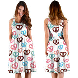 Pretzels Pattern Print Design 04 Sleeveless Midi Dress