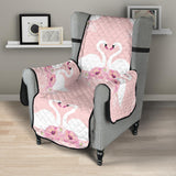 White swan and flower love pattern Chair Cover Protector