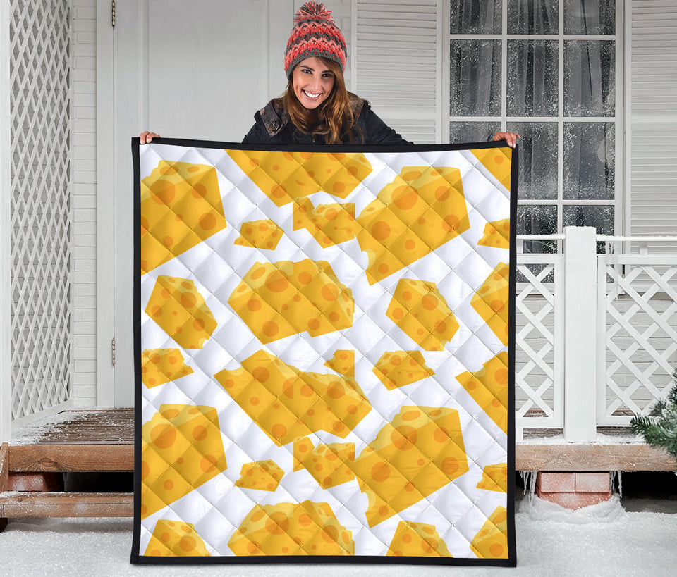 Cheese Slice Pattern Premium Quilt