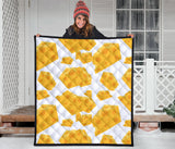 Cheese Slice Pattern Premium Quilt
