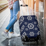 Nautical Steering Wheel Design Pattern Luggage Covers