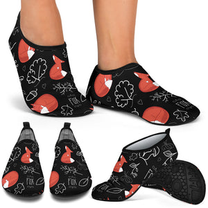 Fox Sleeping Fox Pattern Aqua Shoes