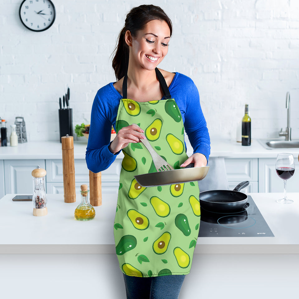 Avocado Pattern Green Background Adjustable Apron