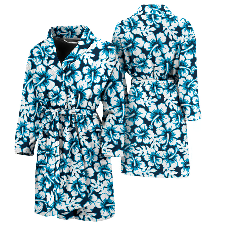Hibiscus Pattern Print Design 04 Men's Bathrobe