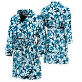 Hibiscus Pattern Print Design 04 Men's Bathrobe