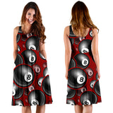 Billiard Ball Pattern Print Design 05 Sleeveless Midi Dress
