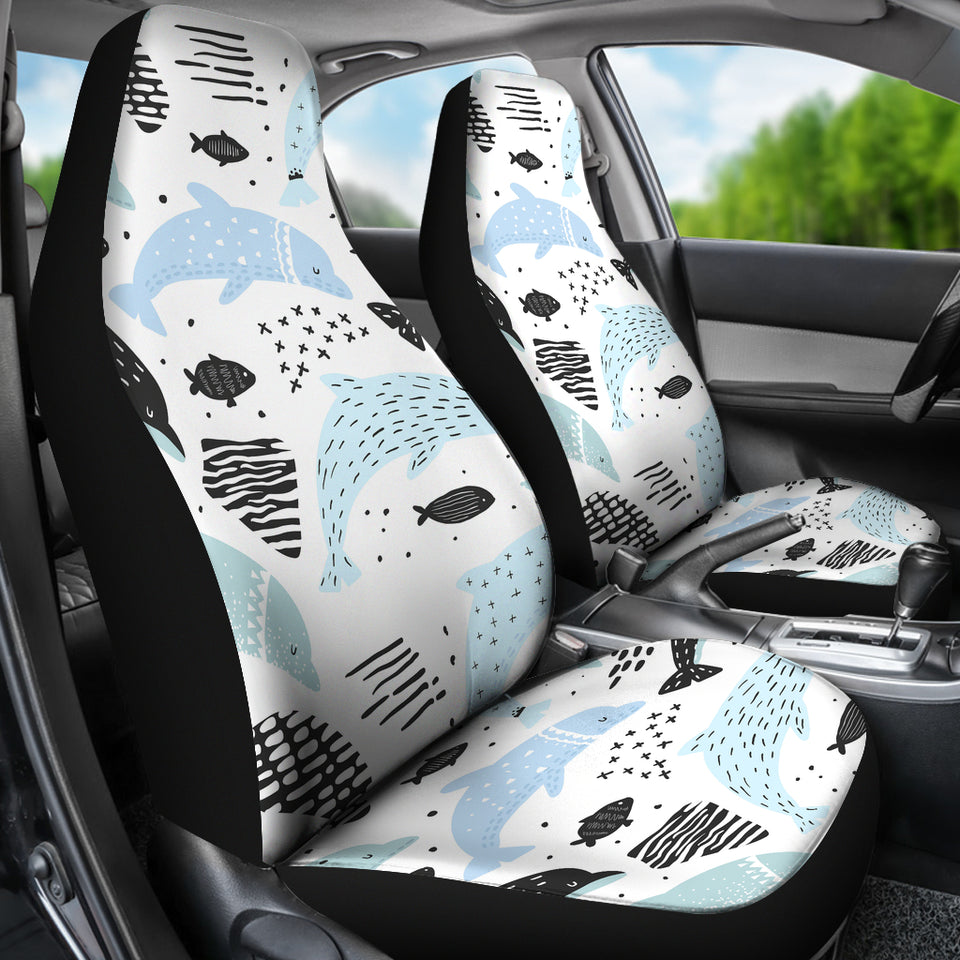 Cute Dolphins Childish Style Pattern Universal Fit Car Seat Covers