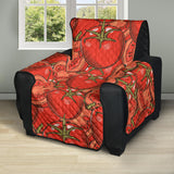 Red Tomato Pattern Recliner Cover Protector
