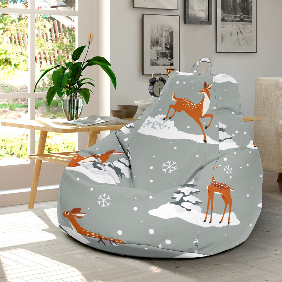 Beautiful Deers Winter Christmas Bean Bag Cover