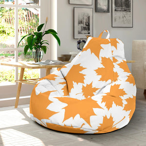 Orange Maple Leaf Pattern Bean Bag Cover