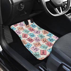 Chemistry Periodic Table Pattern Print Design 02 Front Car Mats