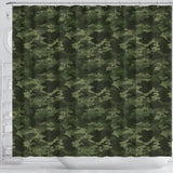 Digital Green Camo Camouflage Pattern Shower Curtain Fulfilled In US