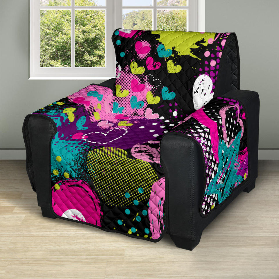 heart dot wave star creative design pattern Recliner Cover Protector