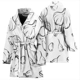 Garlic Pattern Black White Women'S Bathrobe