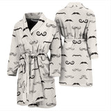 Mustache Beard Pattern Print Design 05 Men's Bathrobe