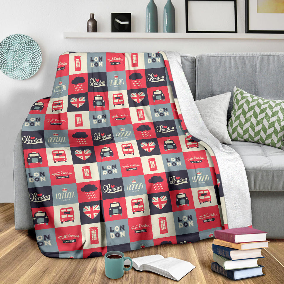 British Pattern Print Design 05 Premium Blanket