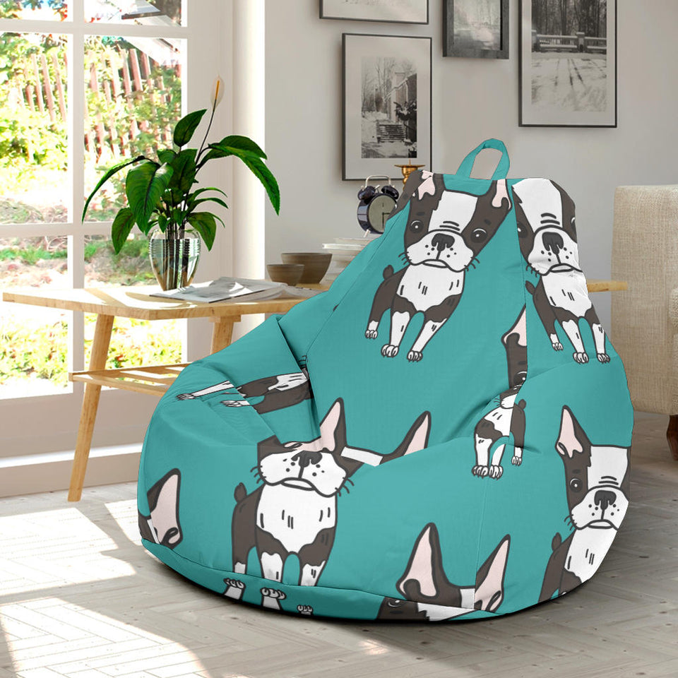 Hand Drawn Boston Terrier Dog Pattern Bean Bag Cover