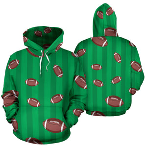 American Football Ball Field Background Men Women Pullover Hoodie