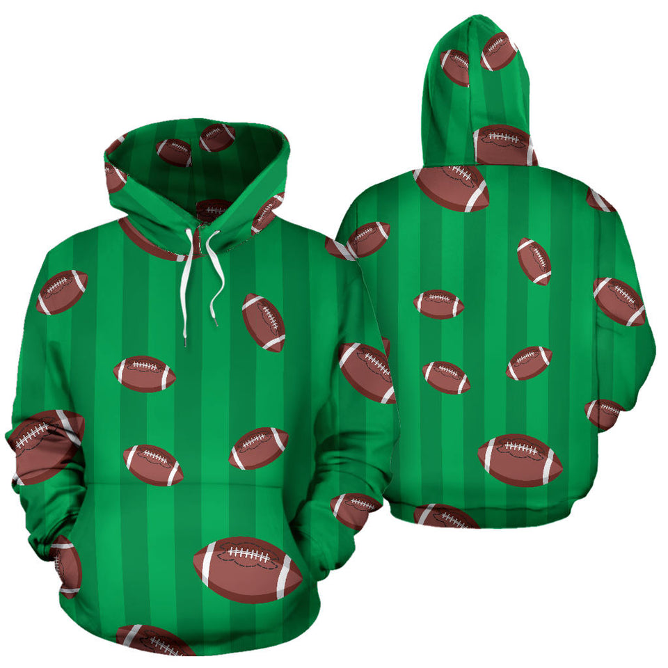 American Football Ball Field Background Men Women Pullover Hoodie