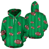 American Football Ball Field Background Men Women Pullover Hoodie