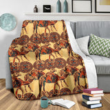 Camel Polynesian Tribal Design Pattern Premium Blanket