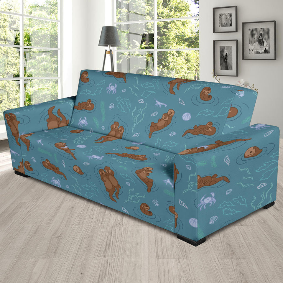 Sea Otters Pattern Sofa Slipcover