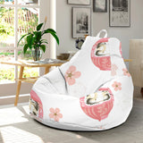 Daruma Japanese Wooden Doll Cherry Blossom Flower Pattern Bean Bag Cover