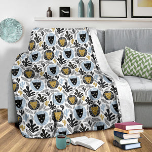 Lion Pattern Print Design 05 Premium Blanket