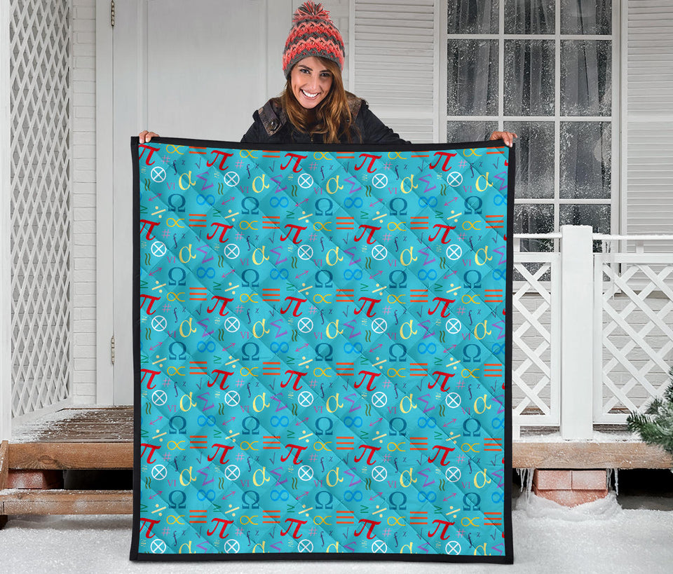 Math Pattern Print Design 02 Premium Quilt