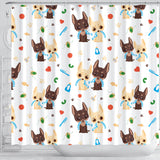 Cute Chihuahua Dog Pattern Shower Curtain Fulfilled In US