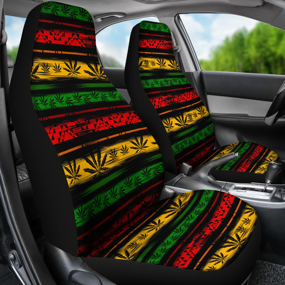 Canabis Marijuana Weed Pattern Print Design 04 Universal Fit Car Seat Covers